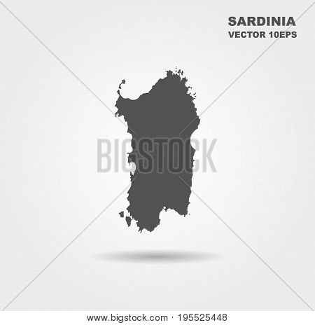The Italian island of Sardinia. Vector map