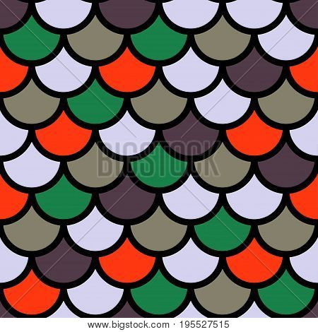 Traditional Japanese seamless pattern. Colorful fish squama. Mermaid scales. Stock vector