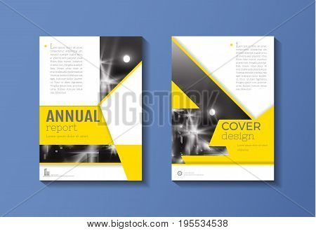 Yellow cover book Brochure template design annual report magazine and flyer layou Vector illustration a4