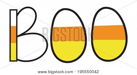 Happy Halloween Holiday Orange and Yellow Boo