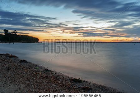 Yarmouth on the Isle of Wight at sunset on a warm evening