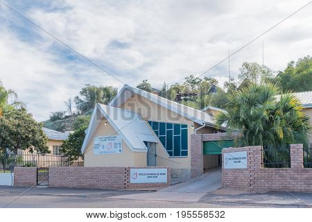 KEIMOES SOUTH AFRICA - JUNE 12 2017: The Full Gospel Church in Keimoes in the Northern Cape Province
