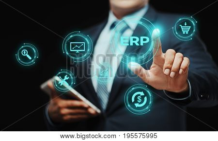 Enterprise Resource Planning ERP Corporate Company Management Business Internet Technology Concept