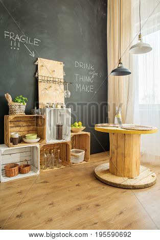 Diy Furniture From Crates And Cable Stool