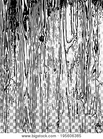 Texture with wood effect on the transparent and white background. Background. Grunge Vector. Texture effect