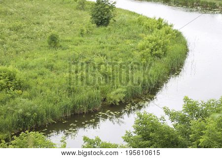 Landscape with the turn of the river Suzdal Russia