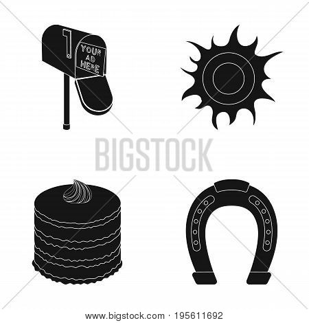 service, cooking and or  icon in black style.Space, racecourse icons in set collection.
