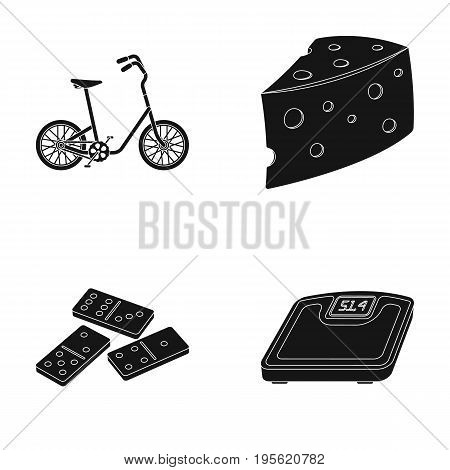 sports, cooking and other  icon in black style. casino, fitness icons in set collection.
