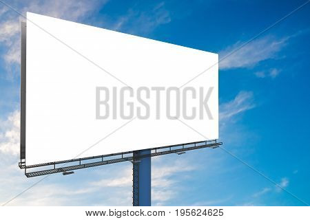 Large Billboard Against Blue Sky. 3D Rendered Illustration.