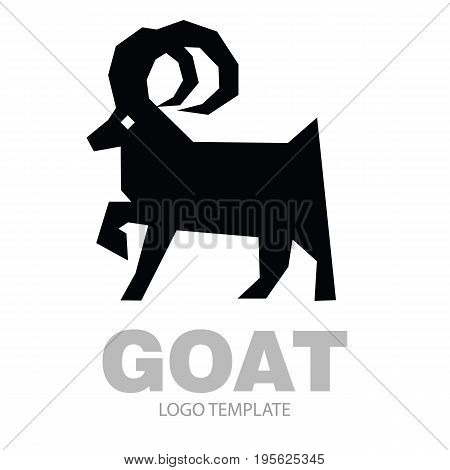 Silhouette stylized drawing goat or nanny - for icon or sign template