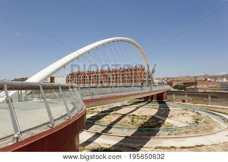 Modern bridge over the Guadalentin river in Lorca. Province of Murcia southern Spain