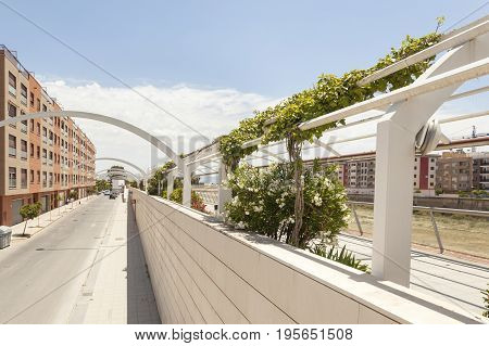 Street at the Guadalentin river in Lorca. Province of Murcia southern Spain