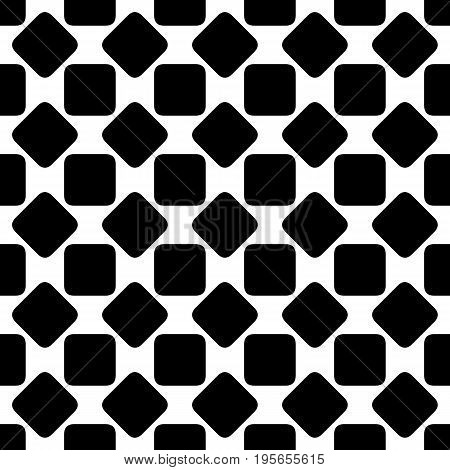 Repeating abstract black and white rounded square pattern background design - simple halftone geometric vector illustration