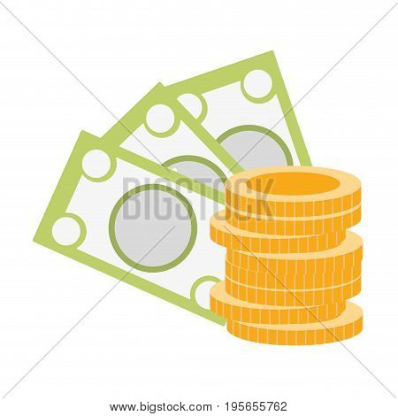 bills and coins cash moey currency vector illustration