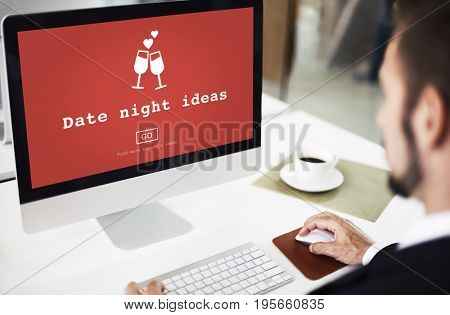 Date Night Ideas Valentine Romance Heart Love Passion Concept