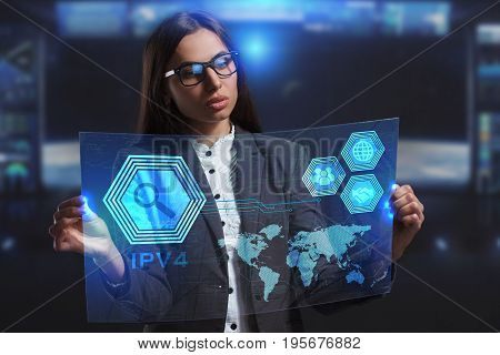 The Concept Of Business, Technology, The Internet And The Network. A Young Entrepreneur Working On A
