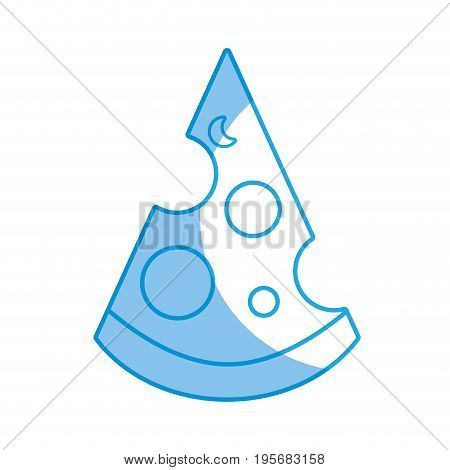 silhouette delicious slice pizza unhealthy fast food vector illustration