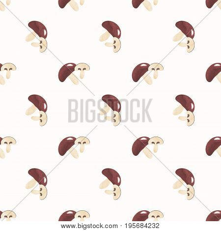Seamless Background Image Colorful Watercolor Texture Vegetable Food Ingredient Fungous Mushroom