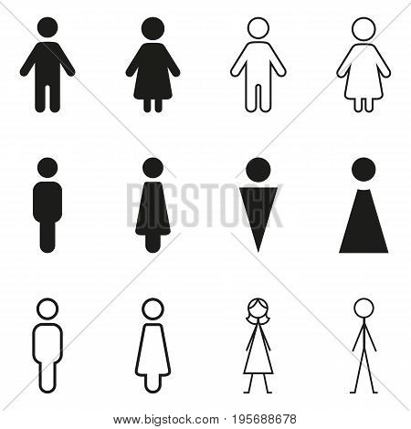 Vector Set Of Gender Icons. Wc Pictograms.