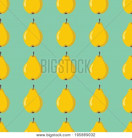 Pear vector seamless pattern. Cartoon fruit stylish texture. Repeating pear fruit seamless pattern background for friut design and web