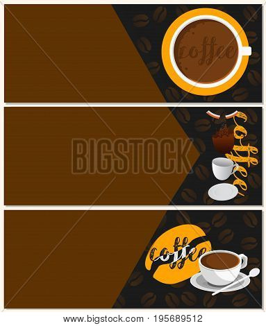 banner coffee fall ,beans with text background vector graphic