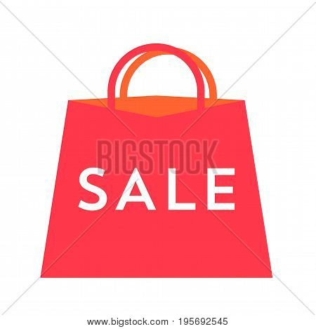 Big sale poster. Flat vector illustration sale bag for your design