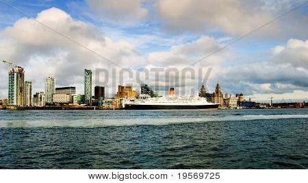 Mersey Nehri alınan Liverpool liman