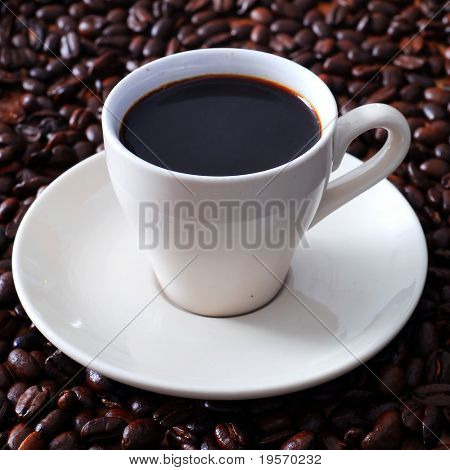 Lahodný šálek espresso coffee bean zázemí