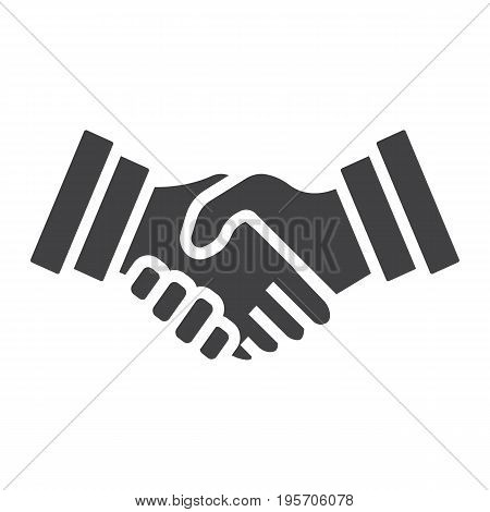 Business handshake solid icon, contract and agreement, vector graphics, a filled pattern on a white background, eps 10.