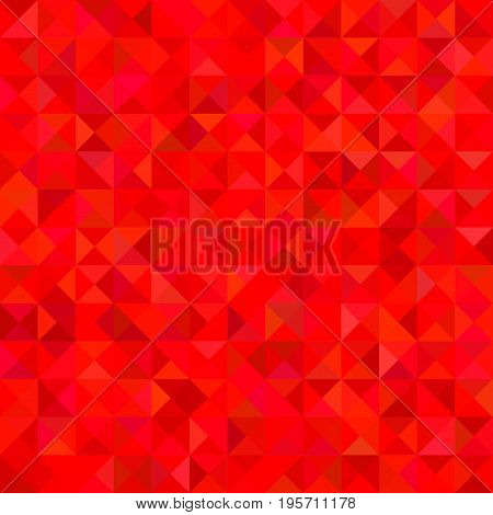 Geometrical abstract triangle tiled background - vector graphic from triangles in red tones