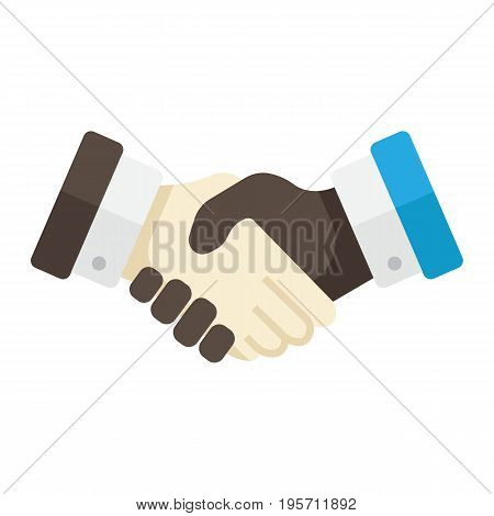 Business handshake flat icon, contract and agreement, vector graphics, a colorful solid pattern on a white background, eps 10.