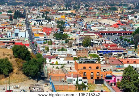 CHOLULA MEXICO - MARCH 1: View of downtown Cholula Mexico on March 1 2017