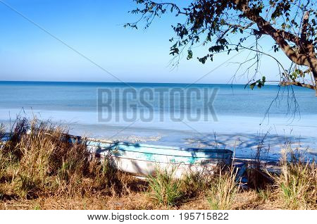 View of ocean in Champoton near Campeche in Mexico