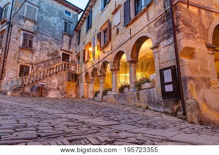 View of the town lodge in Groznjan Istria. Croatia