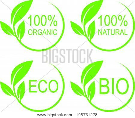 Natural logo vector design set.
Vector Illustration eco template.
