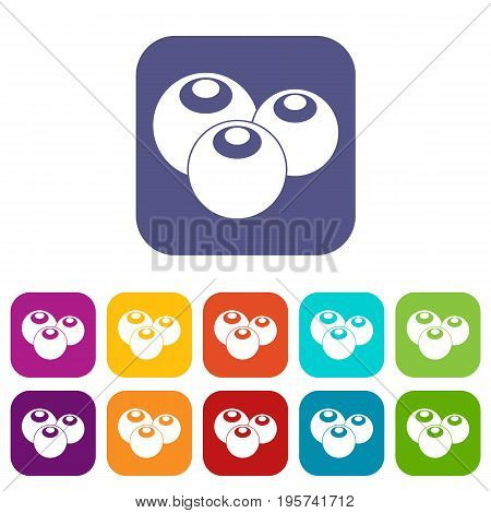 Ripe bilberries in simple style isolated on white background