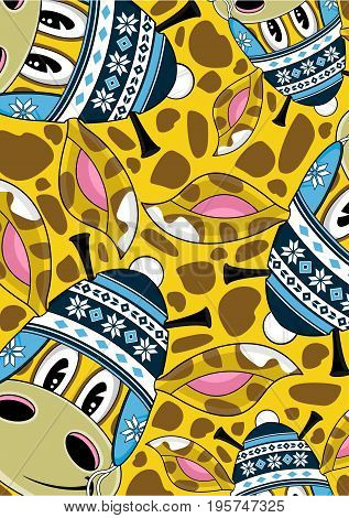 Adorably Cute Cartoon Giraffe Character Vector Illustration