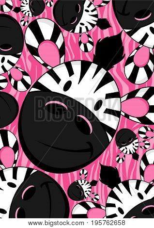 Cute Cartoon Zebra in a Cool Pattern