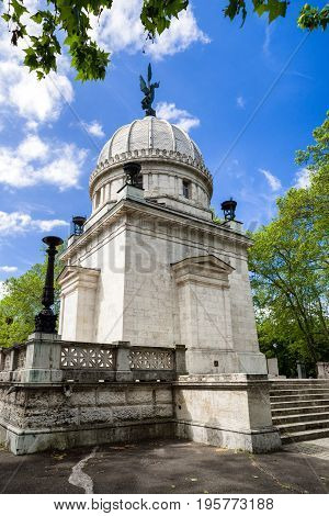 BUDAPEST HUNGARY - MAY 8: Kerepesi - historic cemetery on May 8 2017 in Budapest