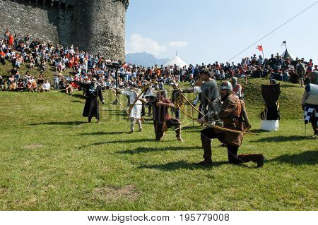 Knights In Action During The Annual Renaissance Festival