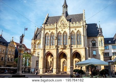 View on the town hall in Erfurt city in Germany