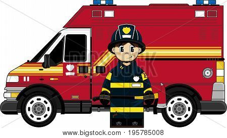 Firefighter Boy & Van.eps