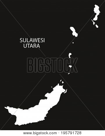 Sulawesi Utara Indonesia Map Black Inverted Silhouette Illustration Shape