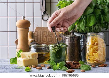 Freshly Cooked Green Pesto