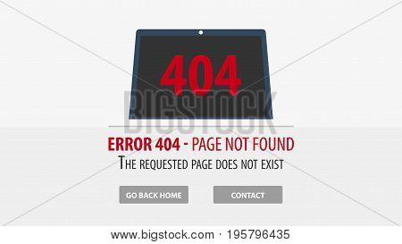 404 Error. Page Not Found. Ui Ux Template For Website. Vector Illustration.