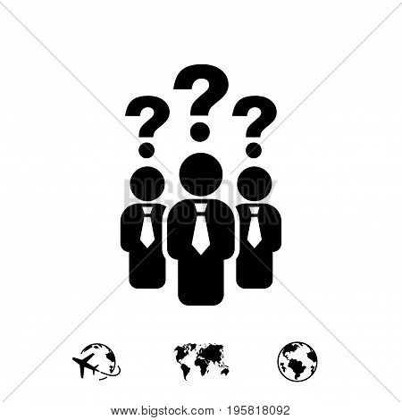 question mark over people icon stock vector illustration