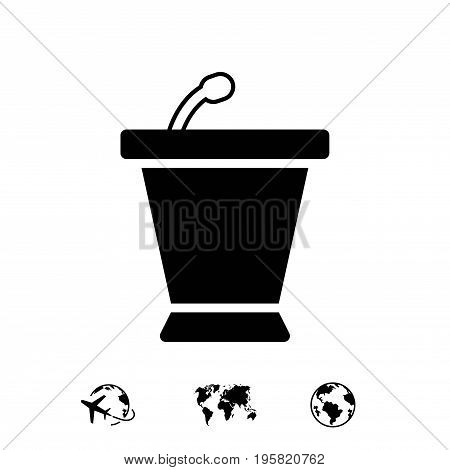 lectern with microphone icon stock vector illustration flat design