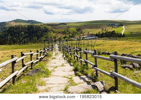 Beautiful landscape mountain view of Utsukushigahara is one of the most important and popular natural place in Nagano Japan.