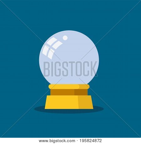 Magic crystal ball. Magic ball icon in flat style. Vector stock.
