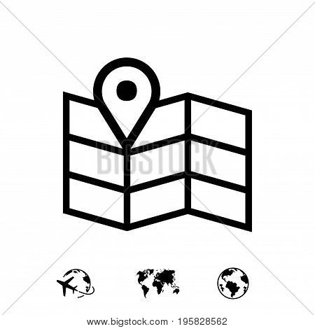 navigation map icon stock vector illustration flat design